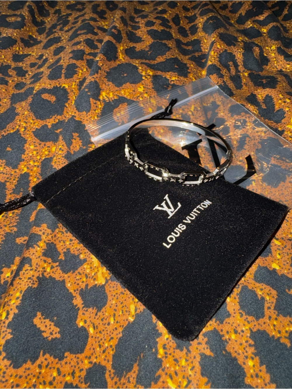 Louis Vuitton Silver Logo Cuff Bracelet - Picture 7 of 8